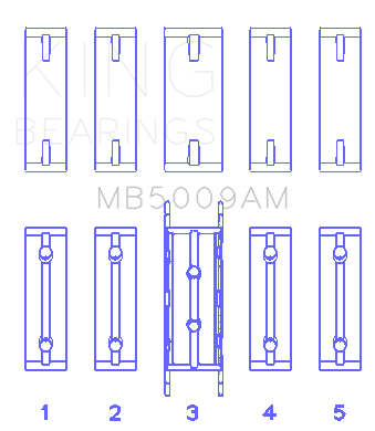 King Engine Bearings - King Engine Bearings MB5009AM Main Bearing Set for Ford Fiesta Zetec EcoBoost