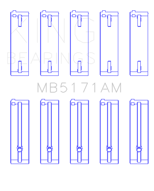 King Engine Bearings - King Bearings MB5171AM MAIN Bearing SET for MAZDA 626 RBMA 17