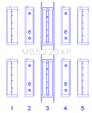 King Engine Bearings - King Engine Bearings MB5220XP MAIN BEARING SET for WRX/STI EJ20 EJ22 EJ25