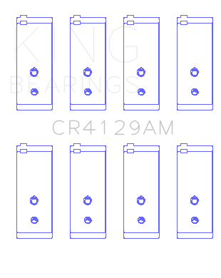 King Engine Bearings - King Bearings CR4129AM Connecting Rod Bering Set for Toyota 18R21R