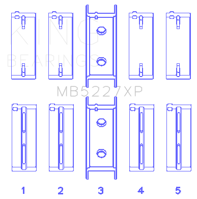 King Engine Bearings - King Bearings MB5227XP MAIN Bearing SET for MITSUBISHI 4G63 4G64 ->1992
