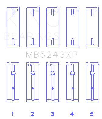 King Engine Bearings - King Engine Bearings MB5243XP MAIN BEARING SET for SR20DE