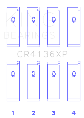King Engine Bearings - King Bearings CR4136XP0.25 Connecting Rod Bering Set for Nissan SR20DE 16V