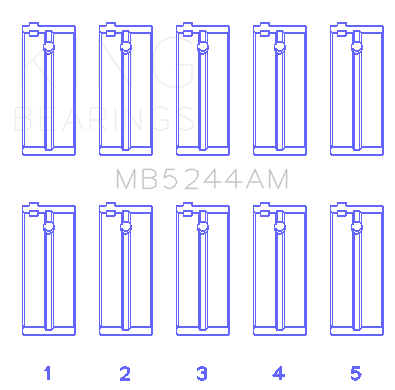 King Engine Bearings - King Bearings MB5244AM MAIN Bearing SET for HONDA CIVIC 1.5 D15