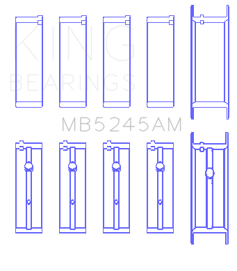 King Engine Bearings - King Bearings MB5245AM0.25 Main Bearing Set for Datsun KA-24E FL ON Max