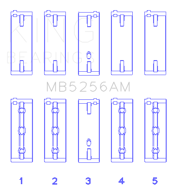 King Engine Bearings - King Bearings MB5256AM Main Bearing Set for Hyundai Lantra 1600