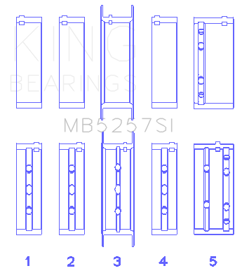 King Engine Bearings - King Bearings MB5257SI Main Bearing Set for GM 379 V8 OHV