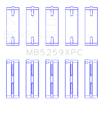 King Engine Bearings - King Engine Bearings MB5259XPC.026 Main Bearing Set for Honda A/B/K-Series