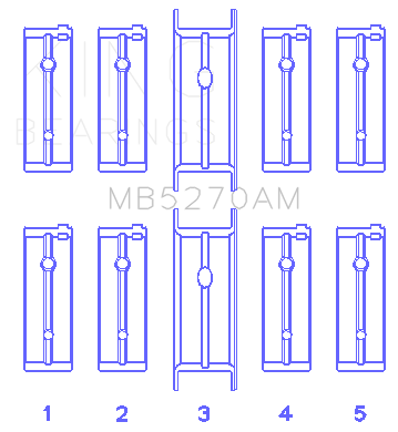 King Engine Bearings - King Engine Bearings MB5270AM Main Bearing Set for Dodge/Chrysler SRT 4 Turbo