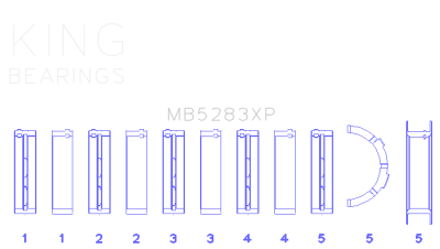 King Engine Bearings - King Bearings MB5283XP0.25 Main Bearing Set for FORD V8 4.6L DOHC/SOHC 24V