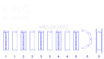 King Engine Bearings - King Bearings MB5283XPC Main Bearing Set for Ford V8 4.6L DOHC/SOHC 24V