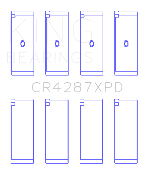 King Engine Bearings - King Bearings CR4287XPD CONNECTING Rod Bearing SET for HONDA B18C1 B18C5 16V