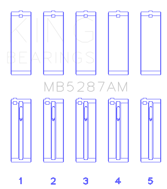 King Engine Bearings - King Engine Bearings MB5287AM MAIN BEARING SET for 1ZZFE