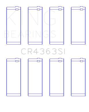 King Engine Bearings - King Bearings CR4363SI 010 Connecting Rod Bering Set GM 134 DOHC ECOTEC 2.2L