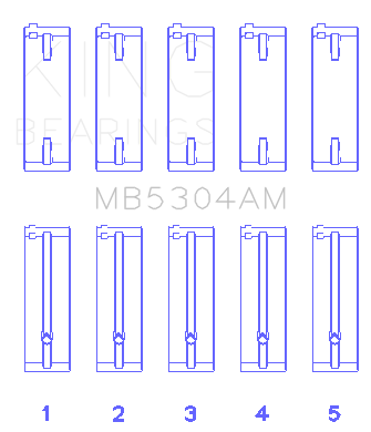 King Engine Bearings - King Bearings MB5304AM MAIN Bearing SET for MAZDA B6 B6-T ZM B3 B5