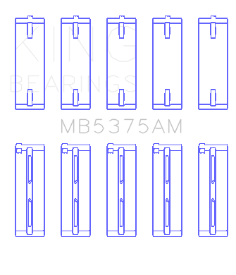 King Engine Bearings - King Bearings MB5375AM Main Bearing Set for Toyota 2ZZGE