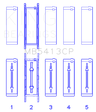 King Engine Bearings - King Bearings MB5413CP MAIN Bearing SET for GM 134