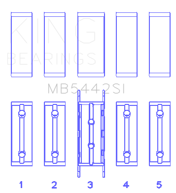 King Engine Bearings - King Bearings MB5442SI MAIN Bearing SET for FORD/MAZDA L3 L3-VDT MZR
