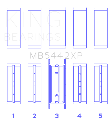 King Engine Bearings - King Bearings MB5442XP.026 MAIN Bearing Set for FORD/MAZDA L3 L3-VDTI6:I43 MZR