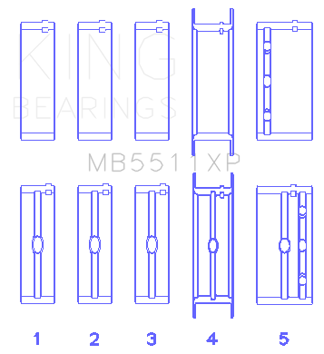 King Engine Bearings - King Bearings MB5511XP Main Bearing Set for GM 326/350/389/400