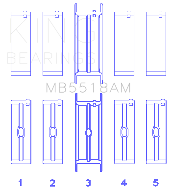 King Engine Bearings - King Bearings MB5518AM 010 MAIN Bearing SET for AMC/Jeep 390 401