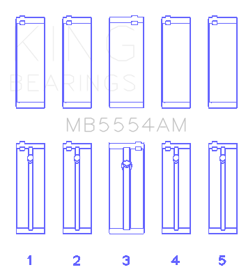 King Engine Bearings - King Bearings MB5554AM0.25 Main Bearing Set for Toyota 3SGTE