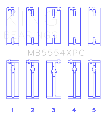 King Engine Bearings - King Engine Bearings MB5554XPC MAIN BEARING SET for 3SGTE 16V 2.0L