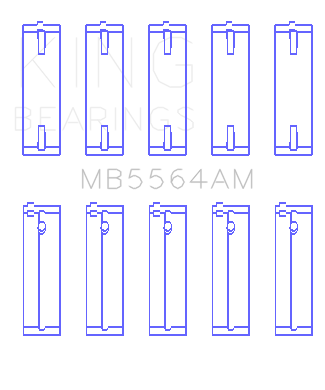 King Engine Bearings - King Bearings MB5564AM0.5 MAIN Bearing SET for TOYOTA 3E