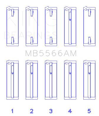 King Engine Bearings - King Bearings MB5566AM Main Bearing Set for Audi/VW ABL ADY AHH AKS