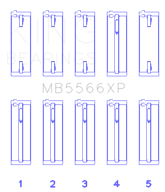 King Engine Bearings - King Bearings MB5566XP Main Bearing Set for Audi/VW ABL