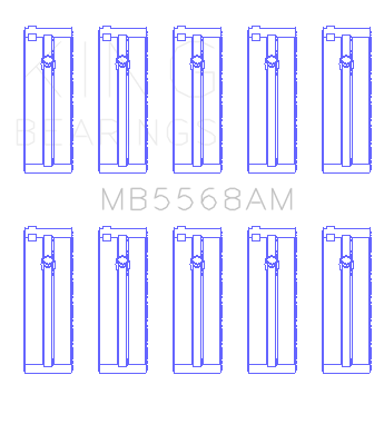 King Engine Bearings - King Bearings MB5568AM MAIN Bearing SET for HONDA D16A/Y/Z H22A4 F23A