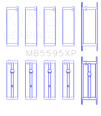 King Engine Bearings - King Bearings MB5595XP0.25 Main Bearing Set for Nissan KA-24E