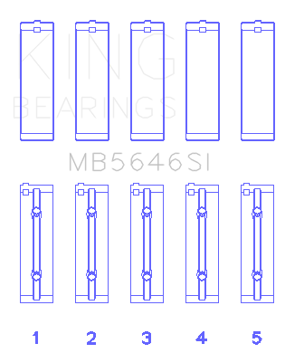 King Engine Bearings - King Engine Bearings MB5646SI MAIN BEARING SET for Toyota 1AZFE/2AZFE