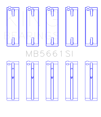 King Engine Bearings - King Bearings MB5661SI Main Bearing Set for Audi/VW ADZ AWT APK BHP BPY AKS