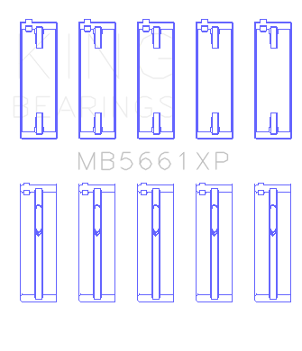 King Engine Bearings - King Bearings MB5661XP Main Bearing Set for Audi/VW