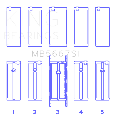 King Engine Bearings - King Bearings MB5667SI MAIN Bearing SET for MINI COOPER W10B16A