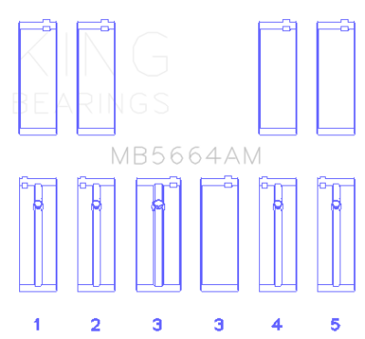 King Engine Bearings - King Engine Bearings MB5664AM MAIN BEARING SET for QR25DE