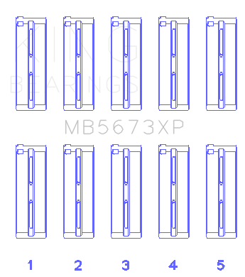 King Engine Bearings - King Bearings MB5673XP MAIN Bearing SET for HONDA F20C F22C 16V