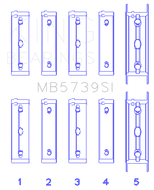 King Engine Bearings - King Engine Bearings MB5739SI MAIN SET for EJ20/EJ22/EJ25 HOUSING BORE +.002