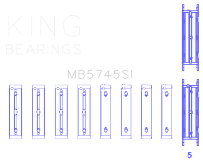 King Engine Bearings - King Engine Bearings MB5745SI MAIN BEARING SET for Subaru FA20/FB20