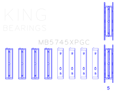 King Engine Bearings - King Engine Bearings MB5745XPGC STDX Main Bearing Set for FA20 4U-Gse