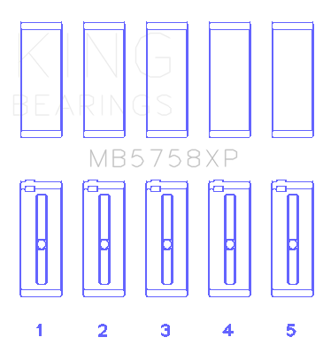 King Engine Bearings - King Bearings MB5758XP MAIN Bearing SET for PEUGEOT EP6 1.6L/BMW N14B16C