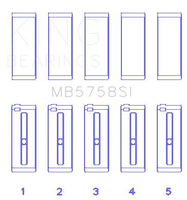 King Engine Bearings - King Bearings MB5758SI MAIN Bearing SET for PEUGEOT EP6 1.6L/BMW N14B16C