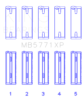 King Engine Bearings - King Bearings MB5771XP0.25 MAIN Bearing SET for HYUNDAI G4KF