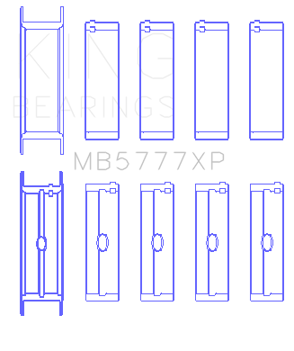 King Engine Bearings - King Bearings MB5777XP MAIN Bearing SET for GM DART LS NEXT
