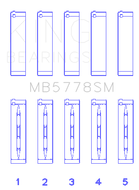 King Engine Bearings - King Bearings MB5778SM MAIN Bearing SET for AUDI BYT CDNC CCZD CPSA