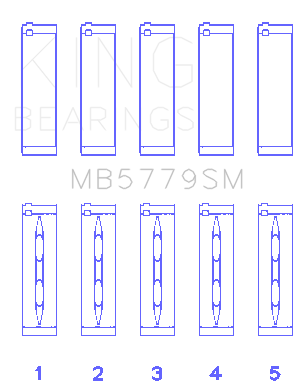 King Engine Bearings - King Bearings MB5779SM MAIN Bearing SET for AUDI CDAA CDHA CDHB CDAB