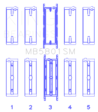 King Engine Bearings - King Bearings MB5801SM MAIN Bearing SET for BMW N63