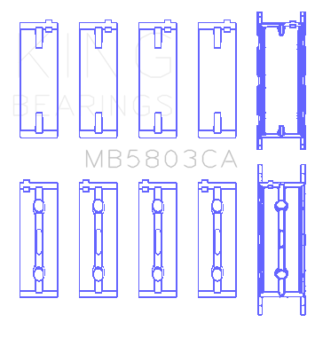 King Engine Bearings - King Bearings MB5803CA Main Bearing Set for BMW S65B40A