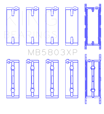 King Engine Bearings - King Bearings MB5803XP Main Bearing Set for BMW S65B40A